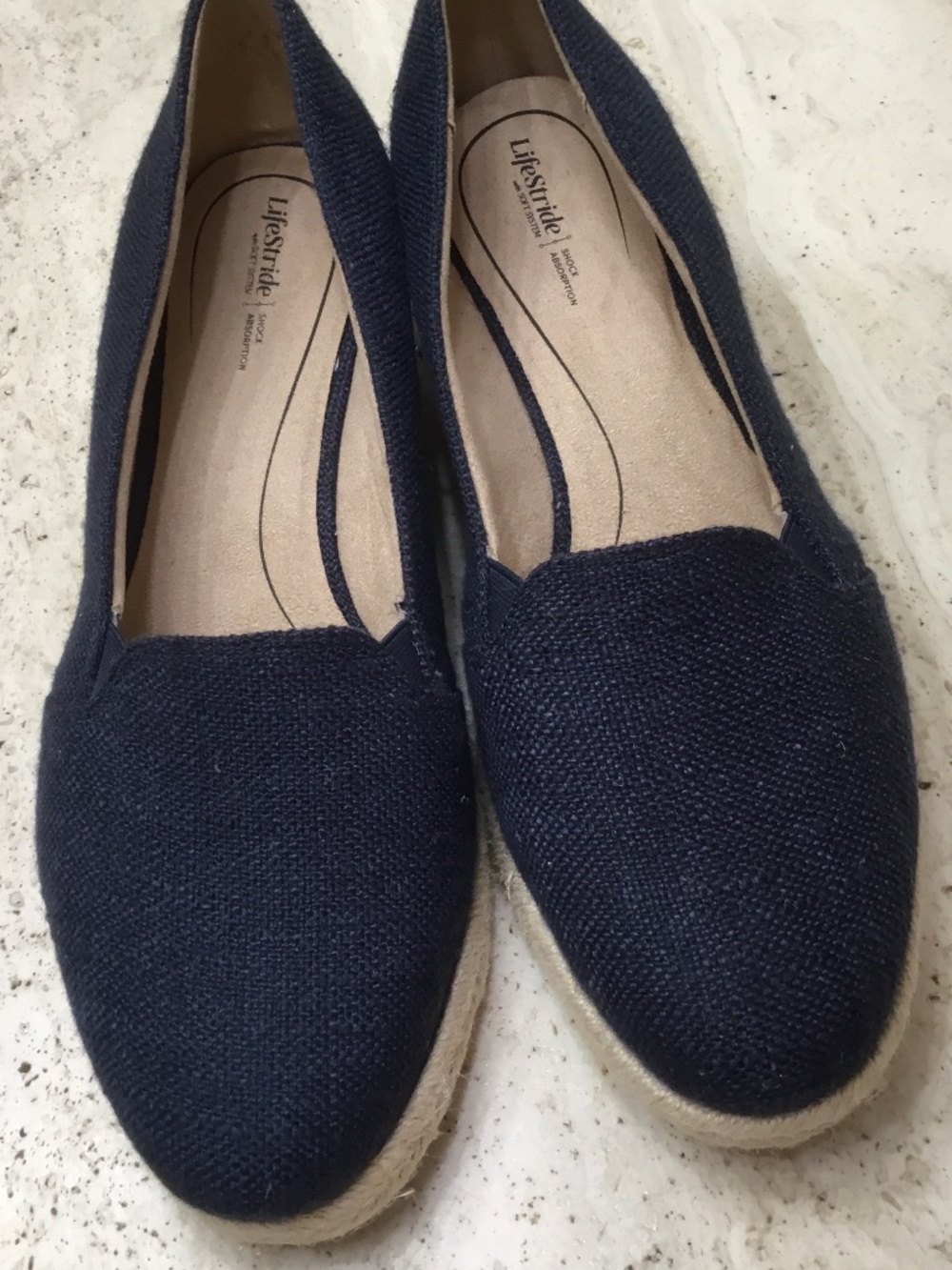 LifeStride Kamilla Women's Blue Fabric Espadrille Wedge Pumps 11W
